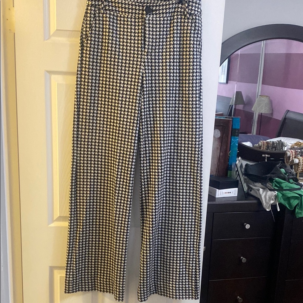 CAbi Monochrome Houndstooth Trousers